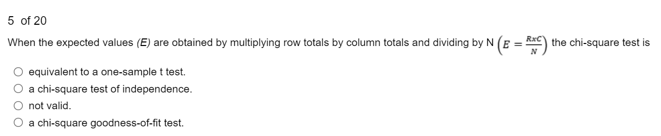is equal to the expected distribution based on theory/knowledge of the population.cases