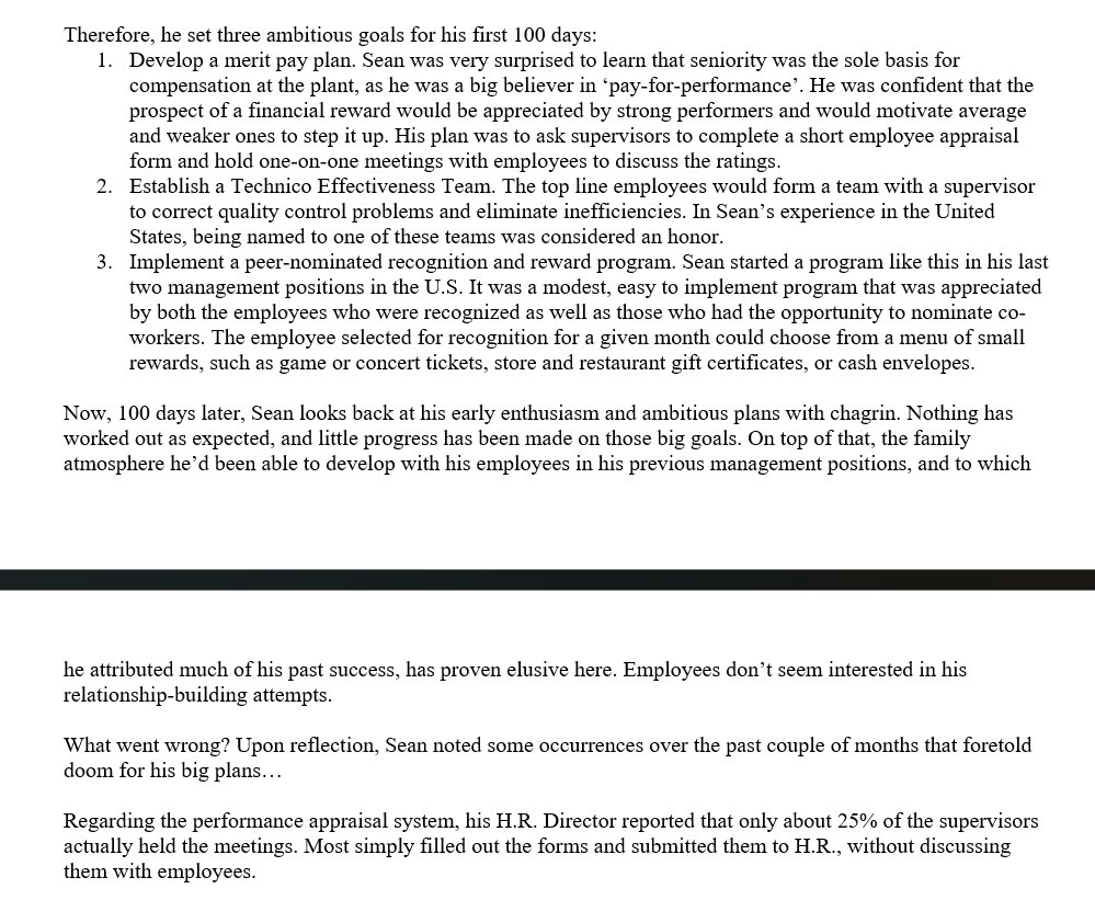 use Hofstede's cultural dimensions in answering your questions: https://www.hofstede-insights.com/country-comparison/mexico,the-usa/ Sean's First 100