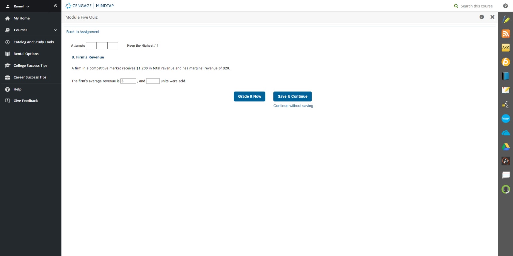 Q My Home Courses Catalog and Study Tools Rental Options College Success