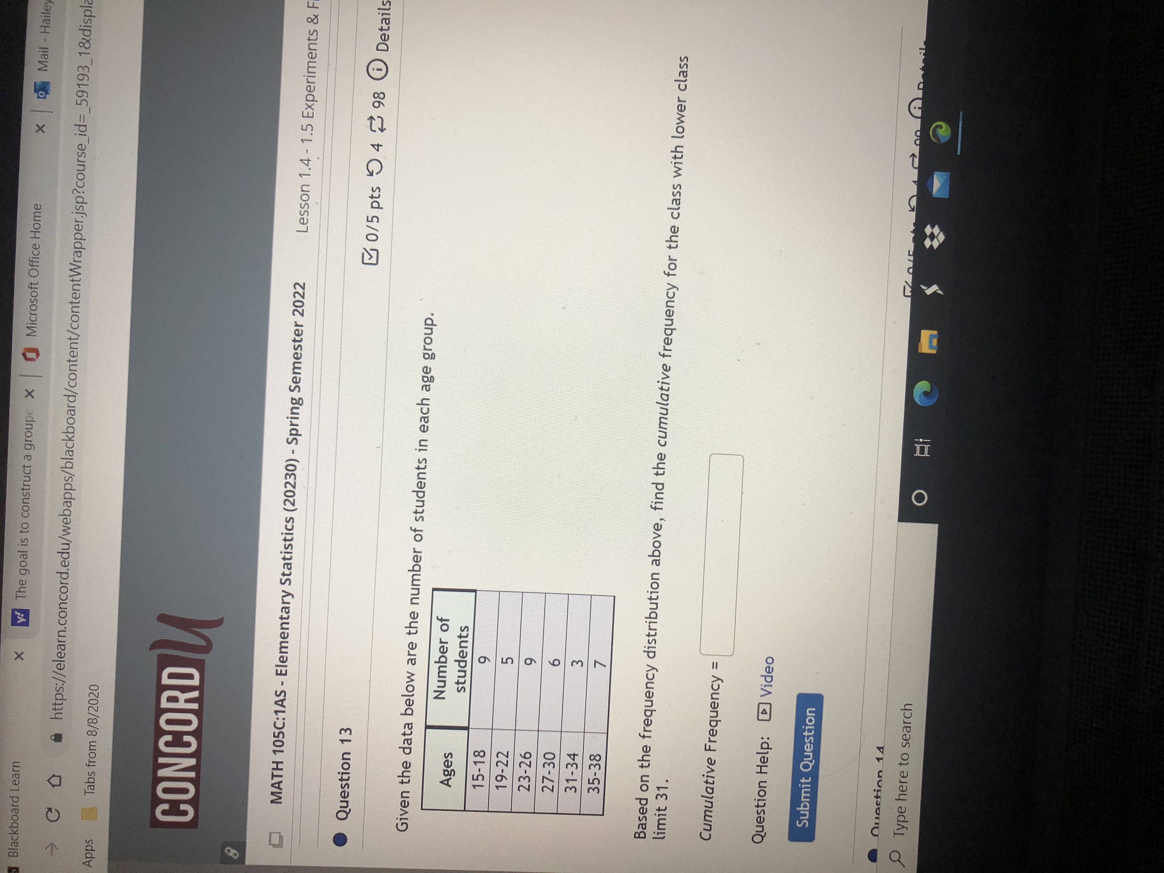 Blackboard Learn X w/ The goal is to construct a groupe