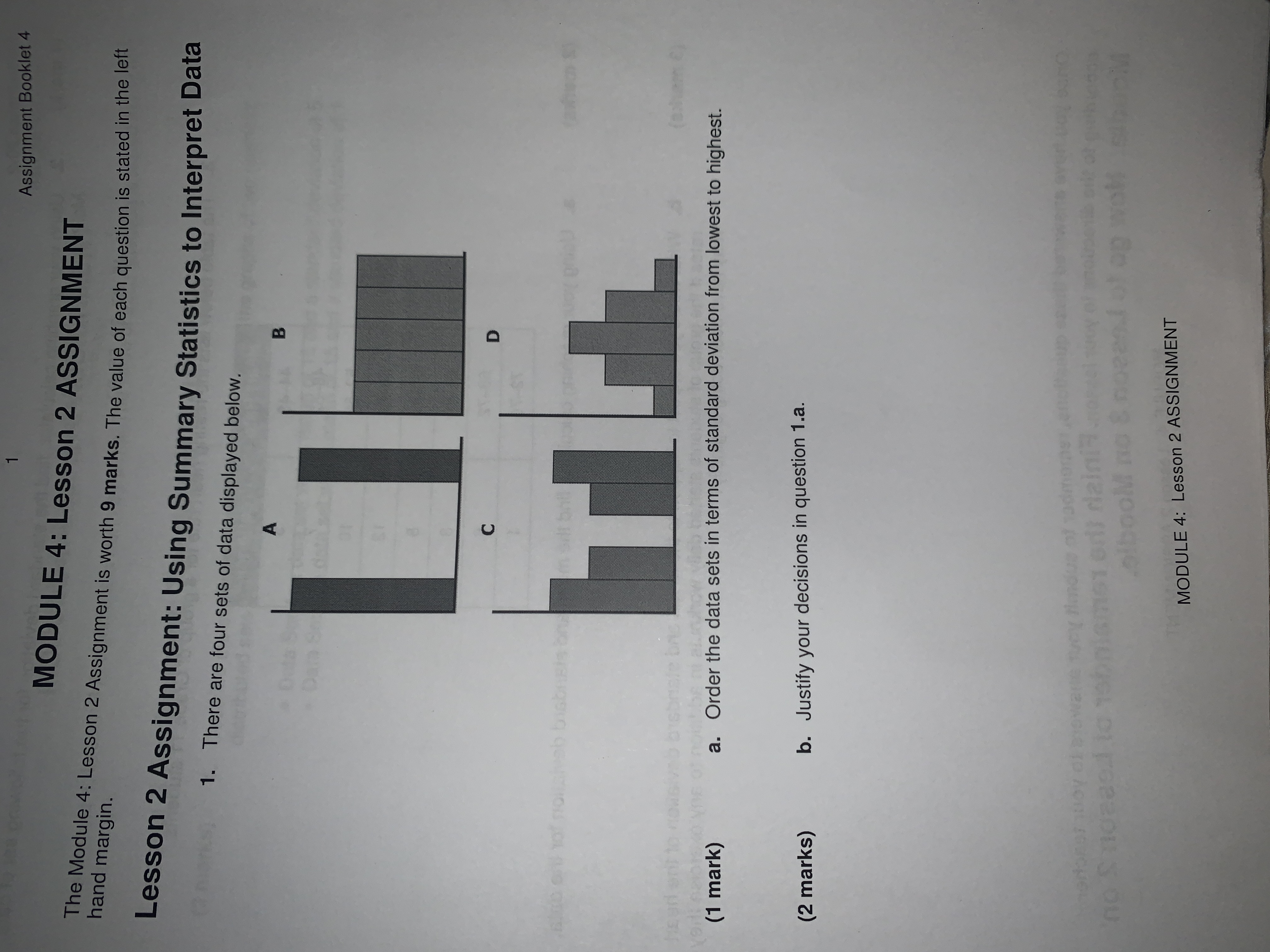  Assignment Booklet 4 MODULE 4: Lesson 2 ASSIGNMENT hand margin. The