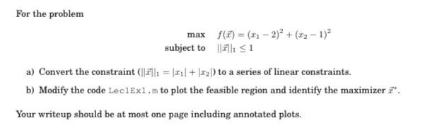 For the problem max f(F) = (21 - 2)' + (12