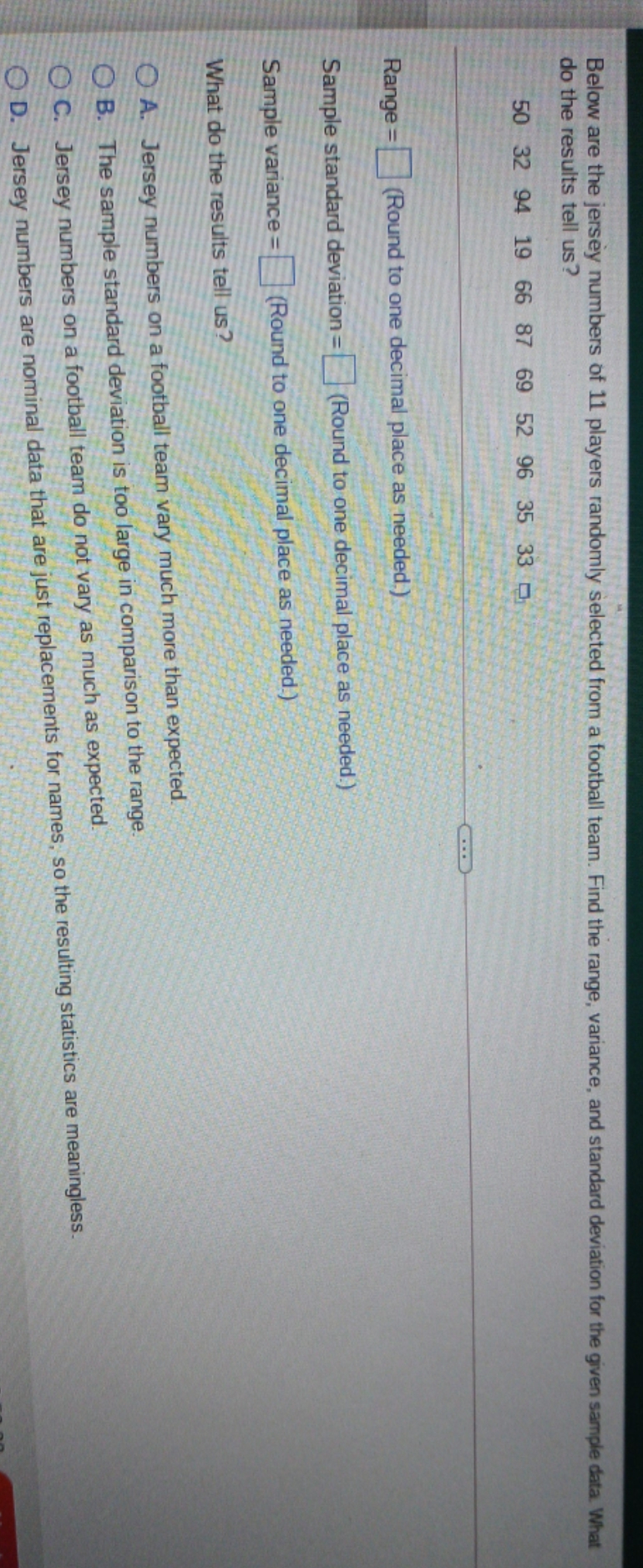 quick answer no explanation do the results tell us? Below are the