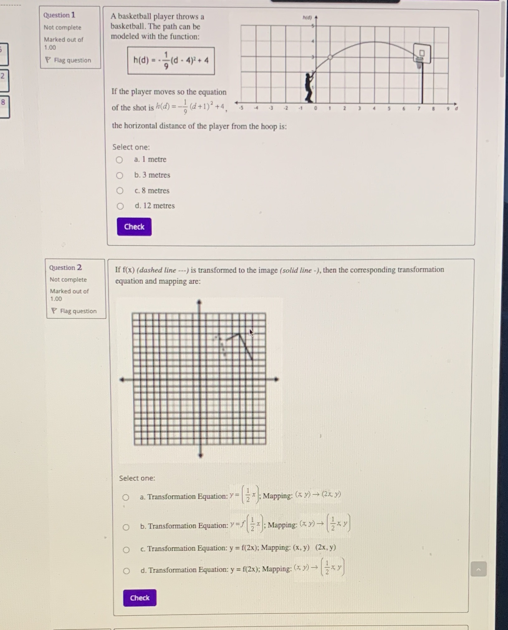 Question 1 A basketball player throws a hid) Not complete basketball.