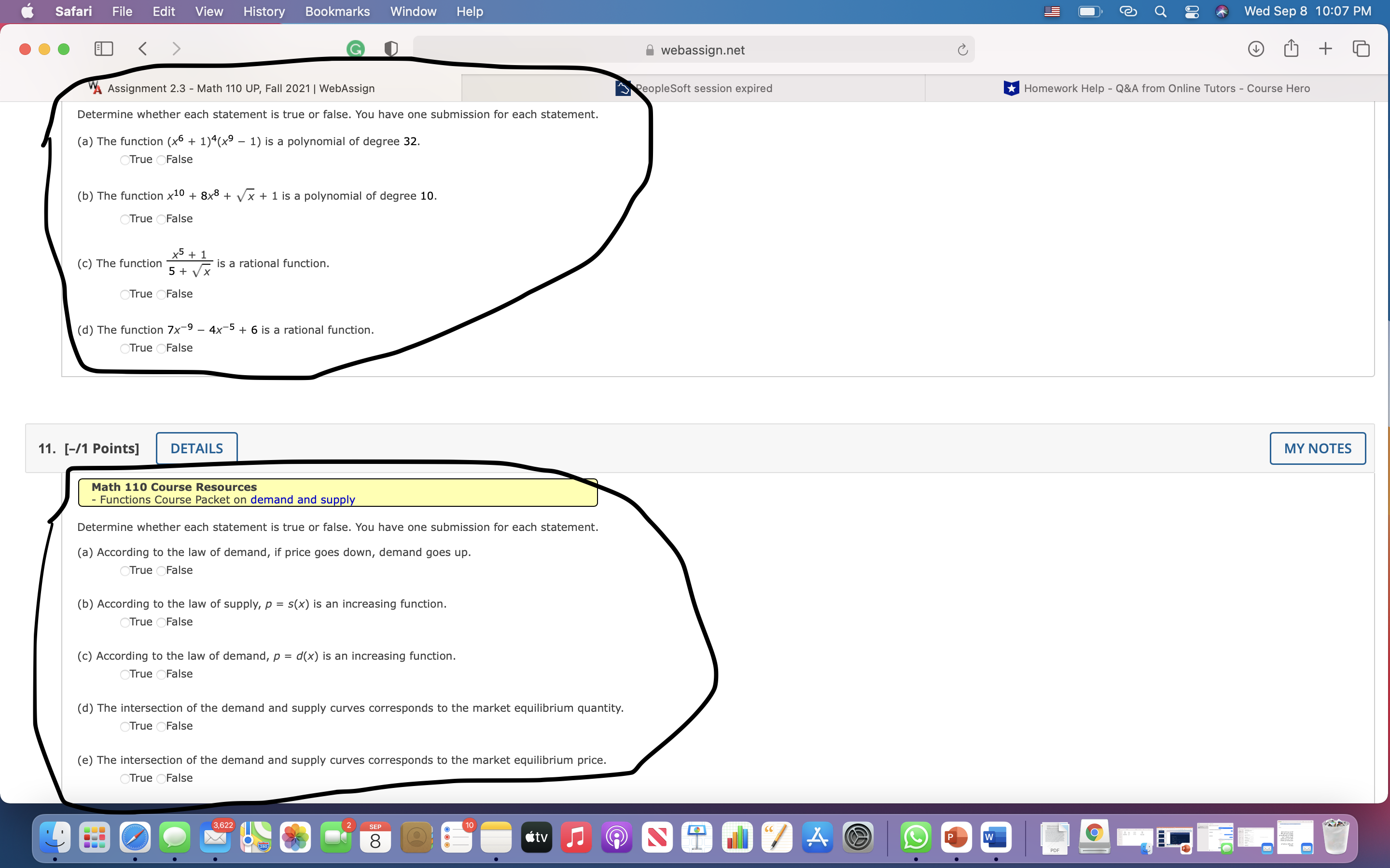 Safari File Edit View History Bookmarks Window Help webassign.net eopleSoft session expired