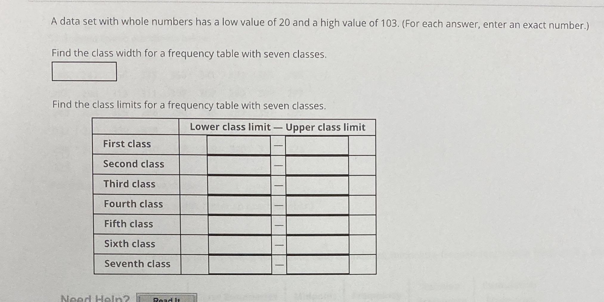  A data set with whole numbers has a low value of