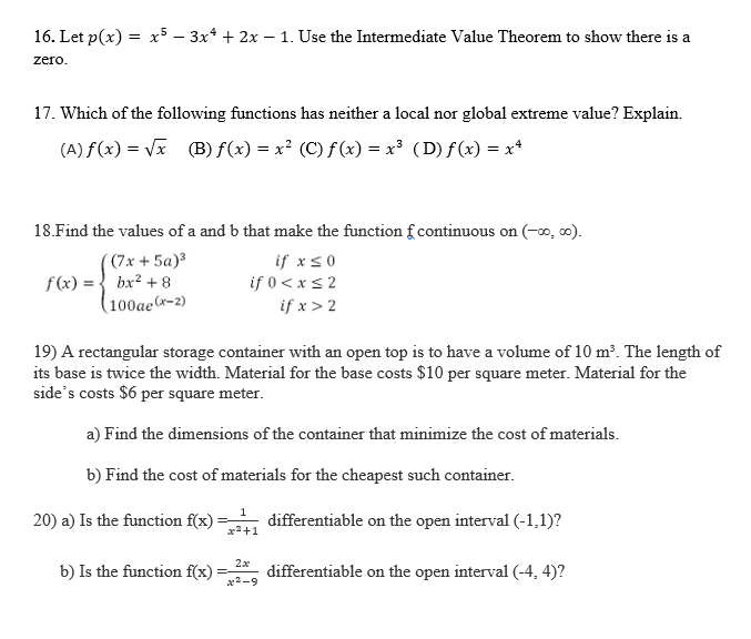 Need help understanding 16. Let p(x) = x5 - 3x*+ 2x -