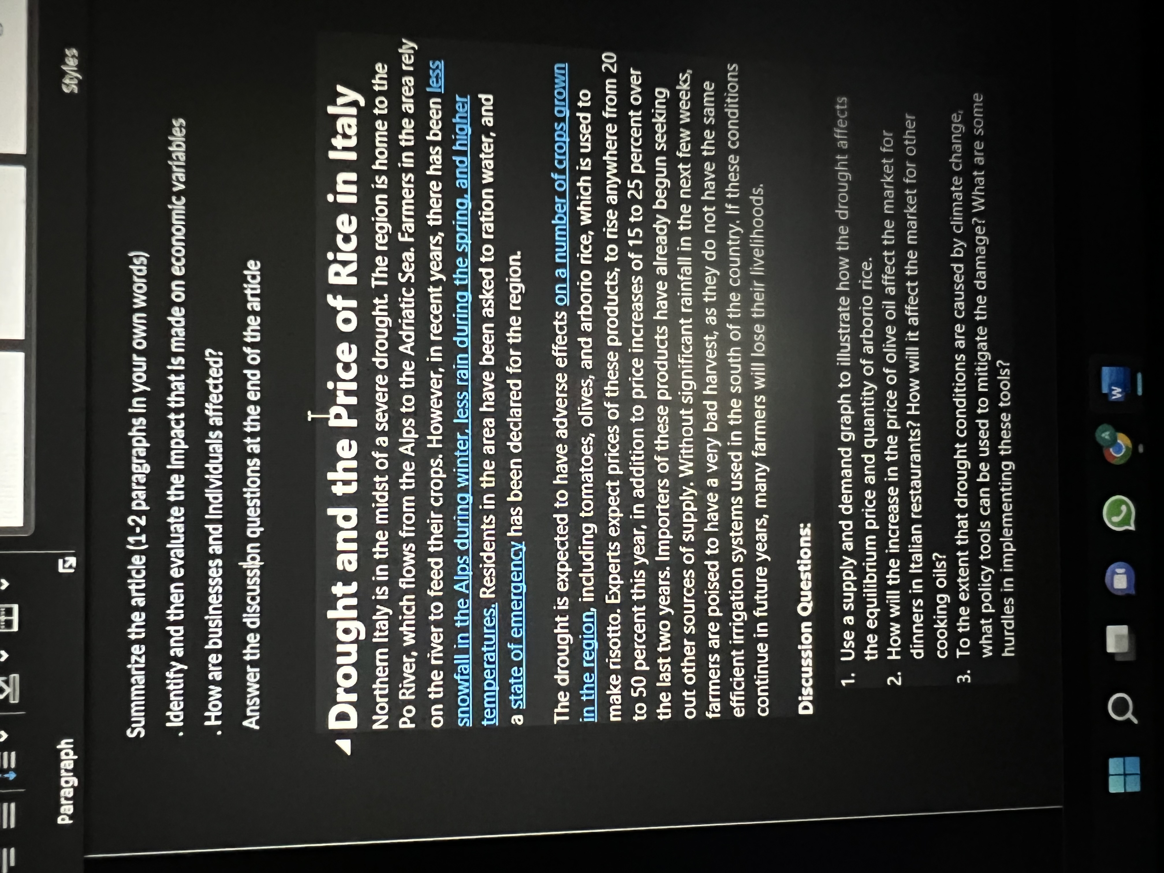  Paragraph Styles Summarize the article (1-2 paragraphs in your own words)