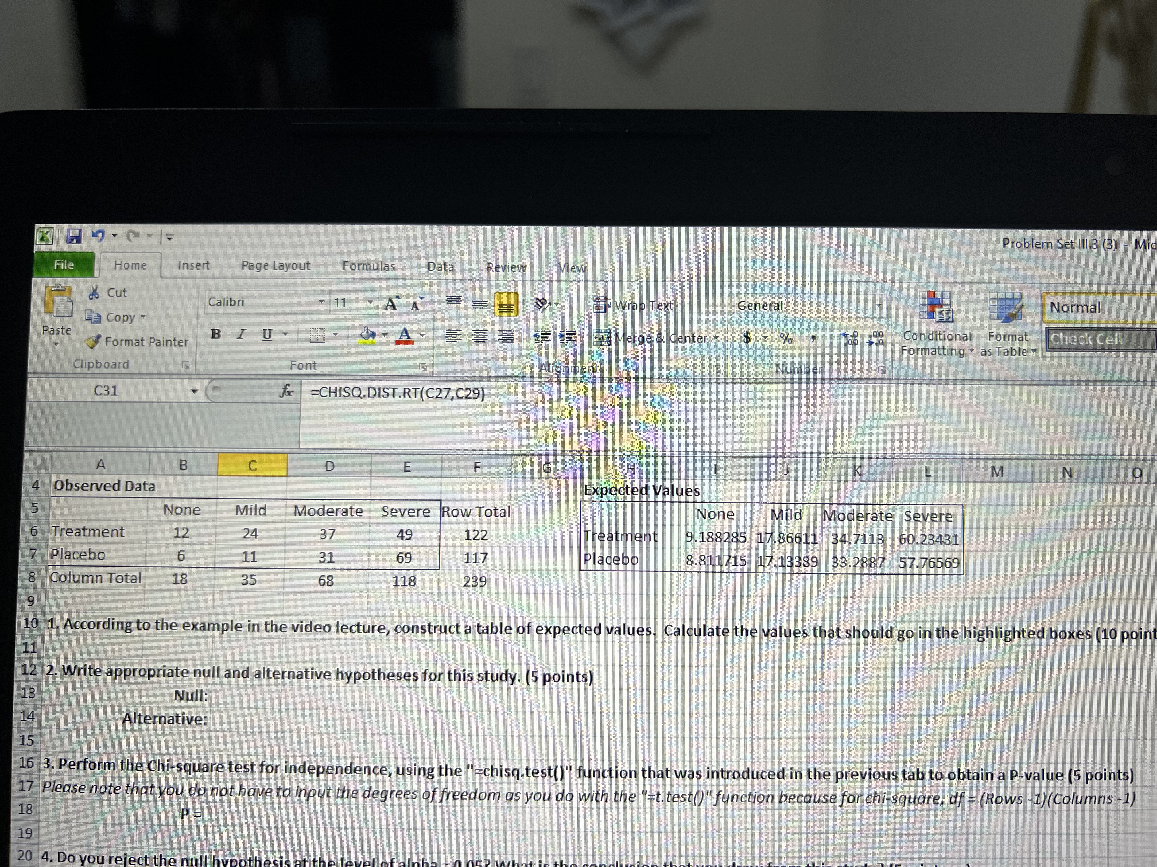 Problem Set III.3 (3) - Mi File Home Insert Page Layout