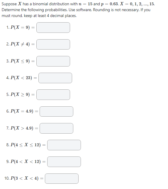 P(x) ?? 0.14 0.08 0.21 0.11 0.05 Determine the indicated probabilities. Round