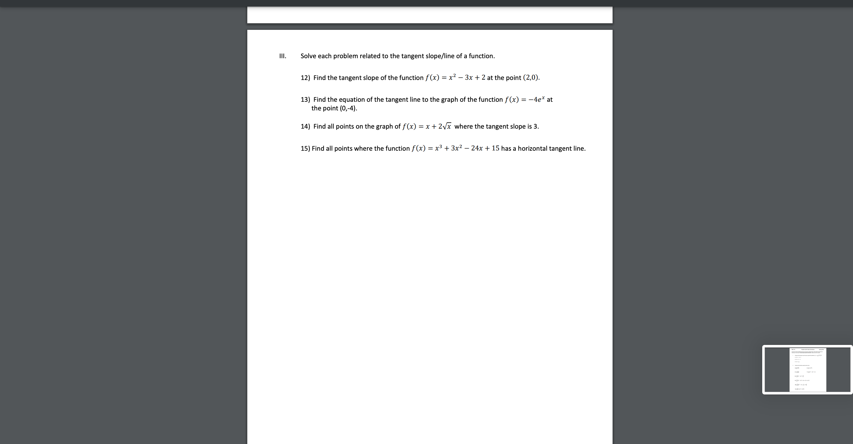 the following exercises out by hand on separate paper' Clearly label each
