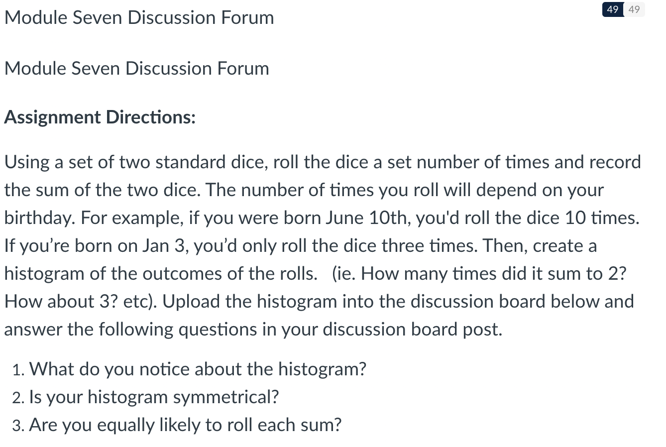  . . 49 49 Module Seven Discussmn Forum I Module Seven