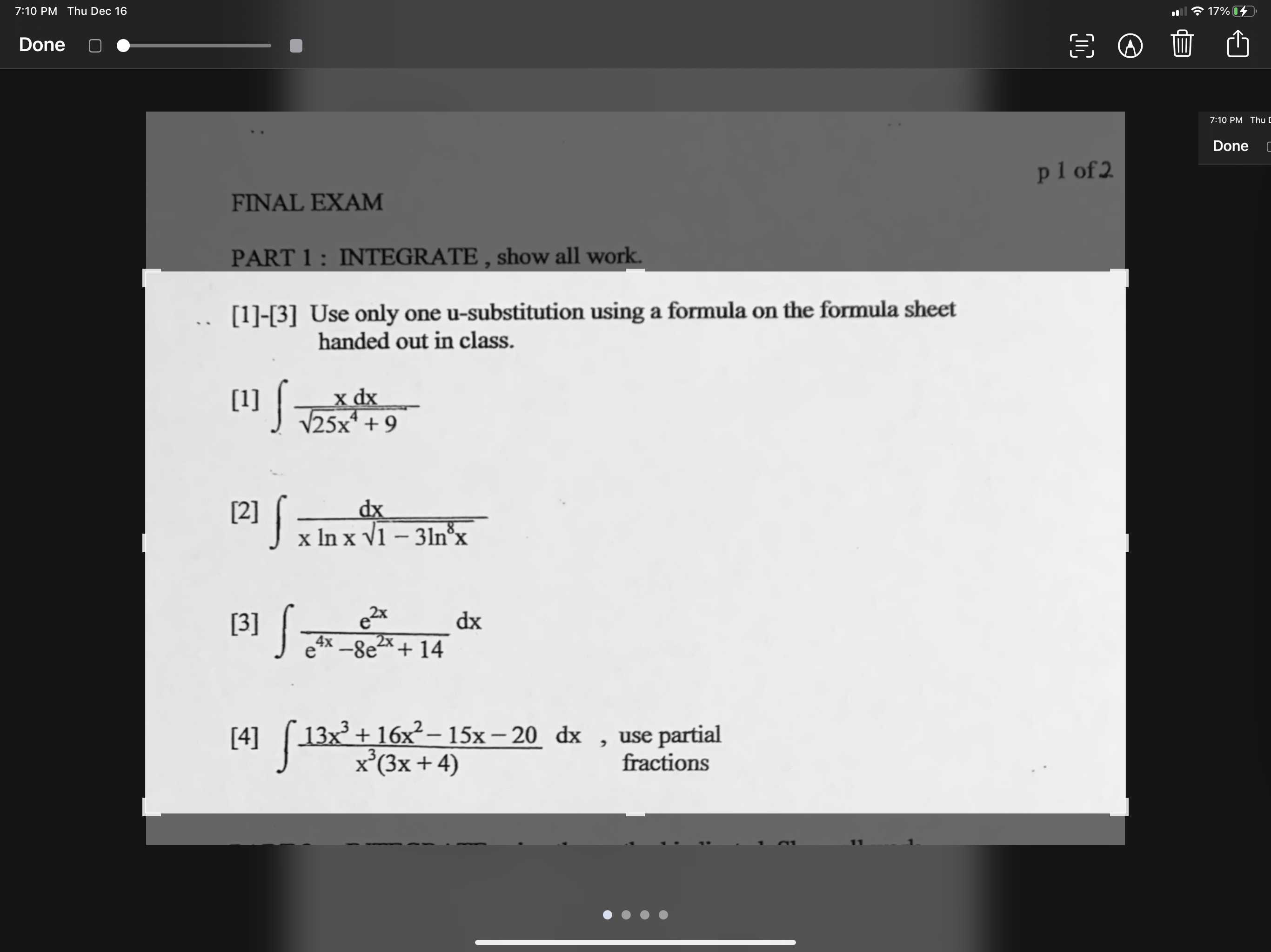Only need #4 with neat handwriting don't answer 1-3 7:10 PM Thu
