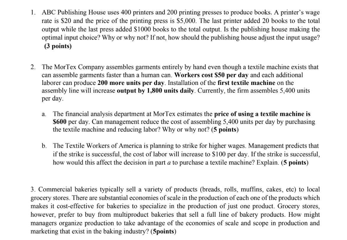 Answer ea. with complete solution (s). Don't use chatgpt. 1. ABC Publishing