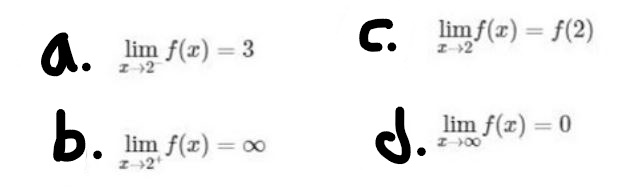 Question: 1. a. C. lim f(x) = f(2) lim f(x) = 3