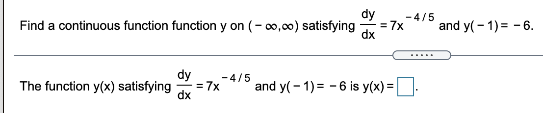 1) d _ Find a continuous function function y on (- 00,00)