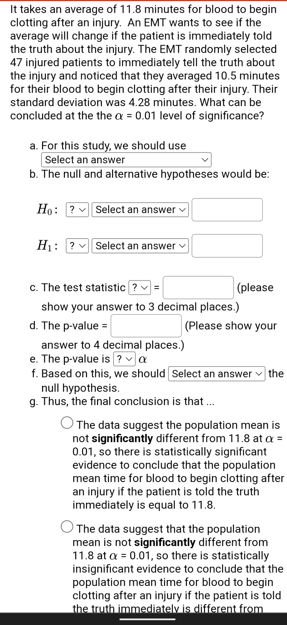 please send me the correct answer It takes an average of 11.8