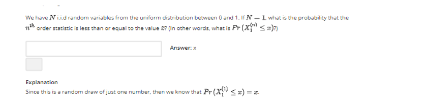 We have /V i.id random variables from the uniform distribution between