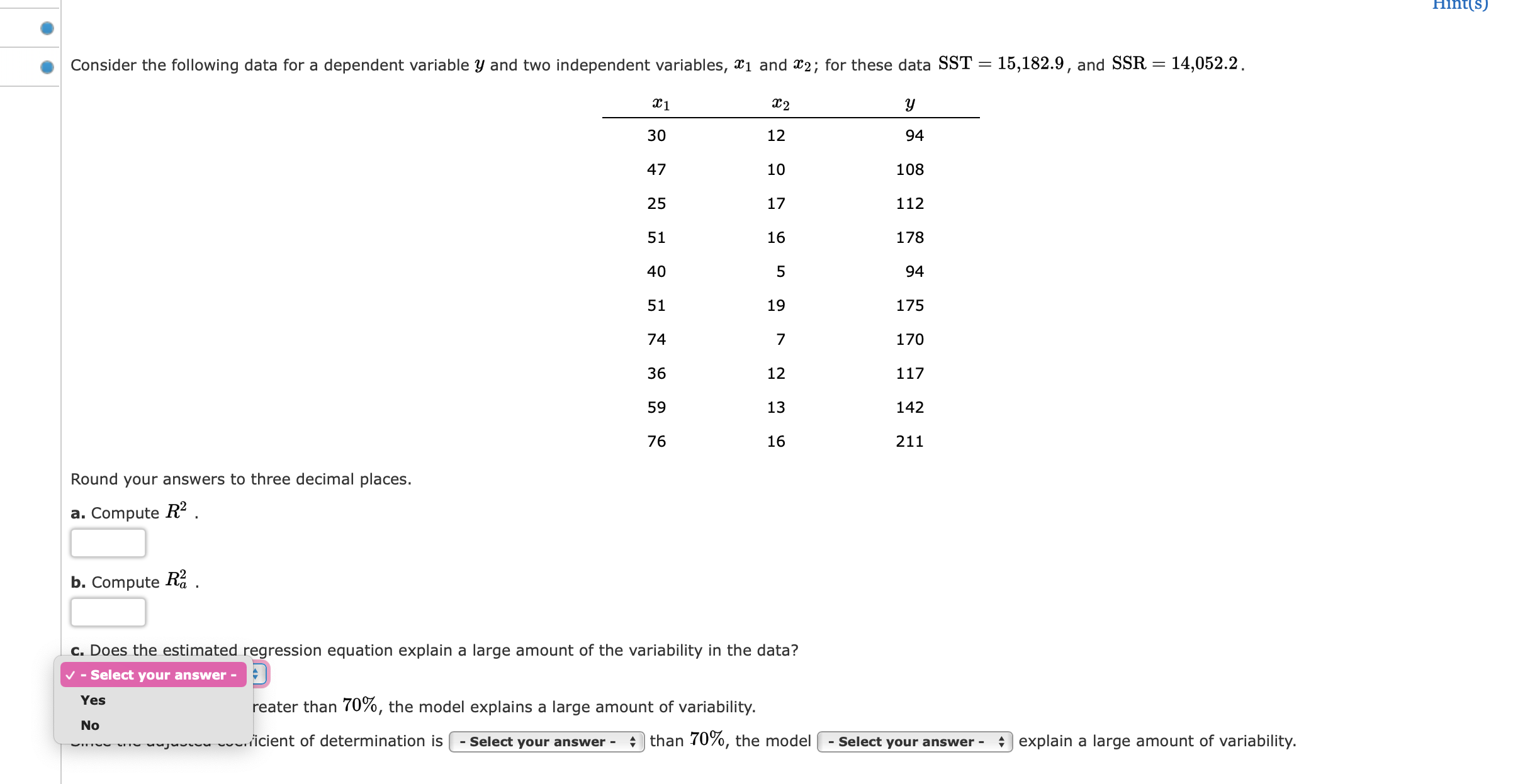  a. Compute R2 . l b. Compute RE . ~/ -