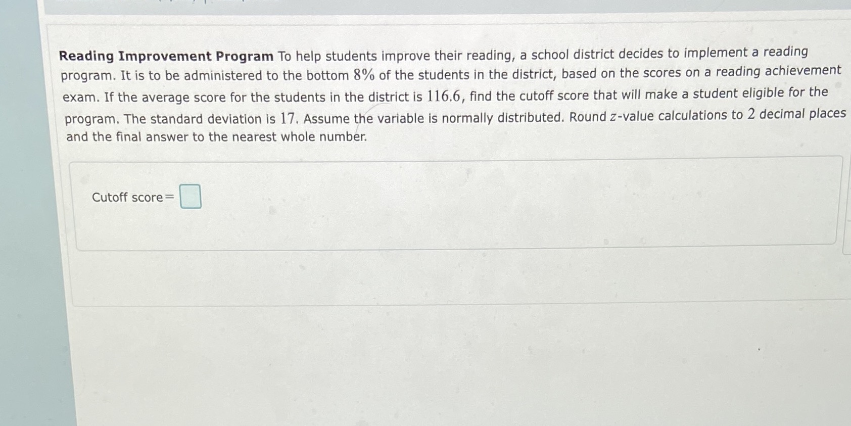  Reading Improvement Program To help students improve their reading, a school
