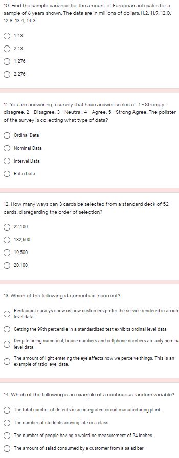 10. Find the the of Eurogn for a of Th 11.9, 12.0,