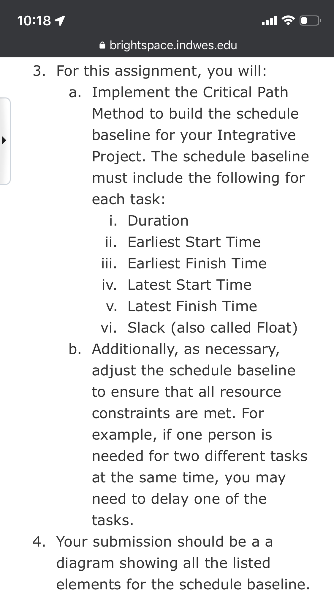  a brightspaceindwesedu 3. For this assignment, you will: a. Implement the