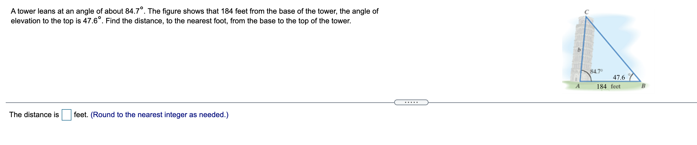 oil platform in the ocean. The angle made with the platform from