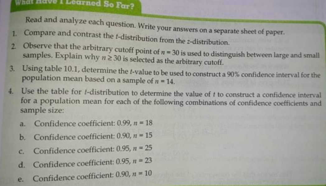 ANSWER WITH SOLUTION What Have I Learned So Far? Read and analyze