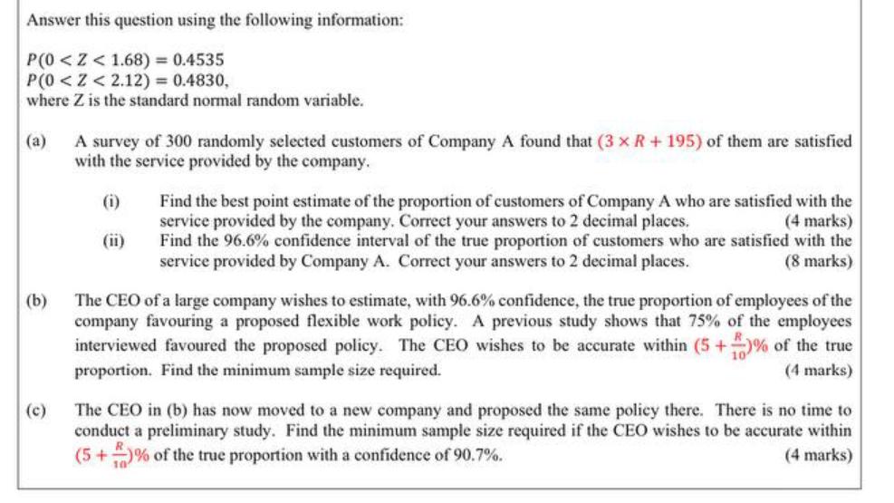 hello, please help this probability and statistics question with clear steps and