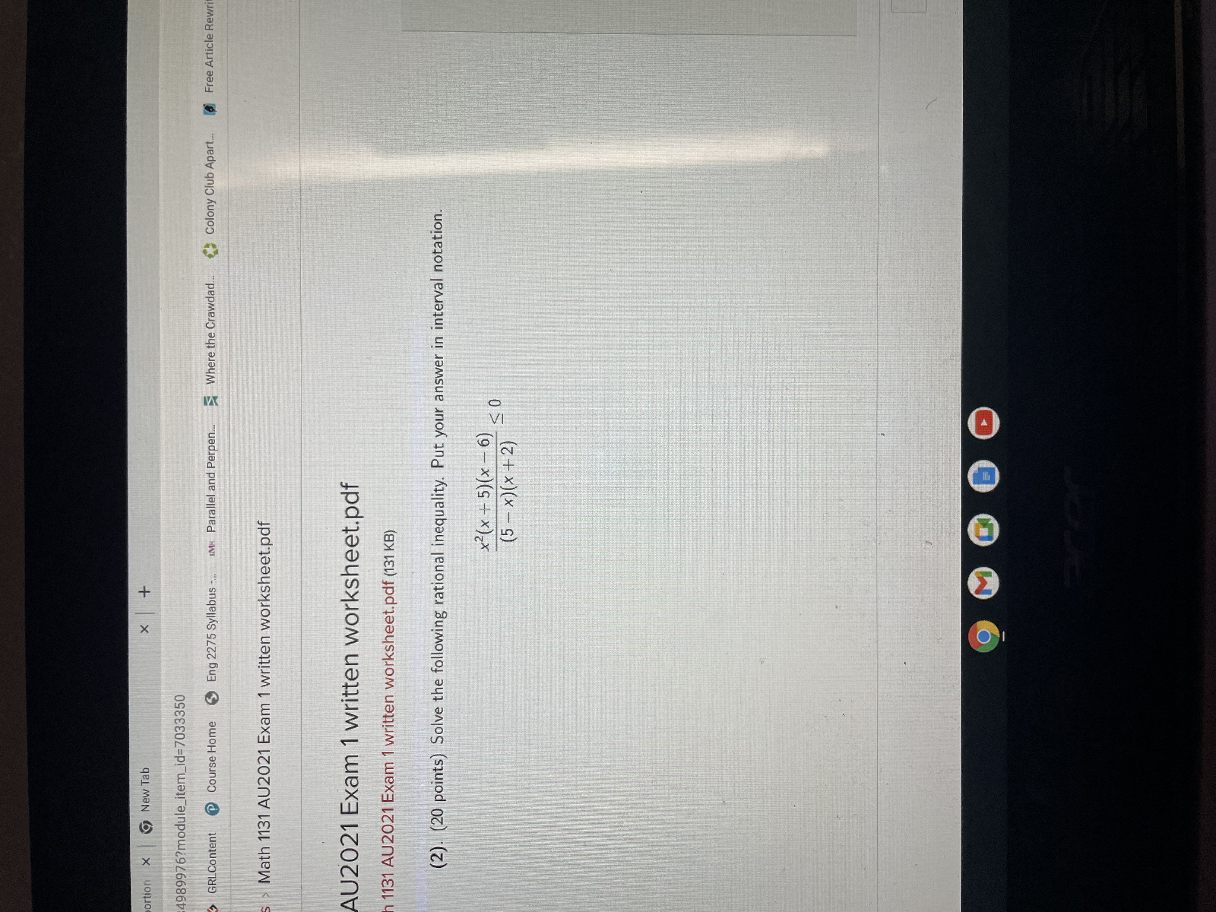 ortion x New Tab X + 4989976?module_item_id=7033350 GRLContent @ Course Home
