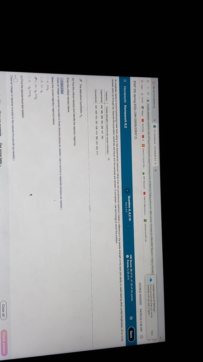 please help finding standardized test statistics t. Explain how to get S1