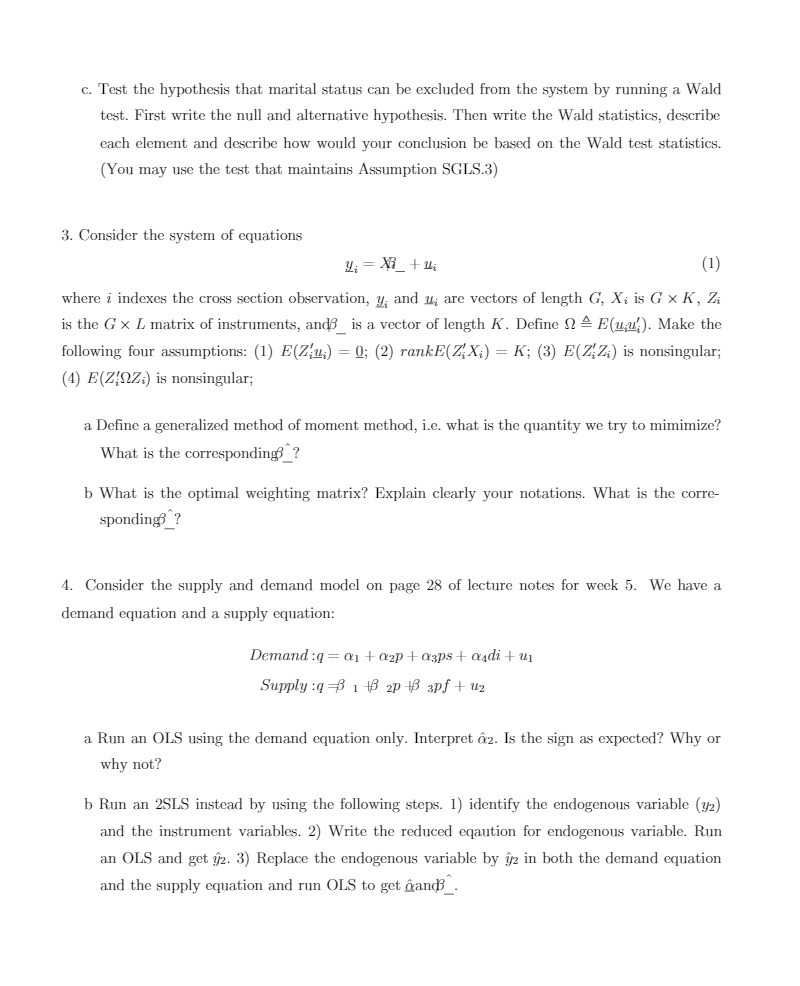 c. Test the hypothesis that marital status can be excluded from