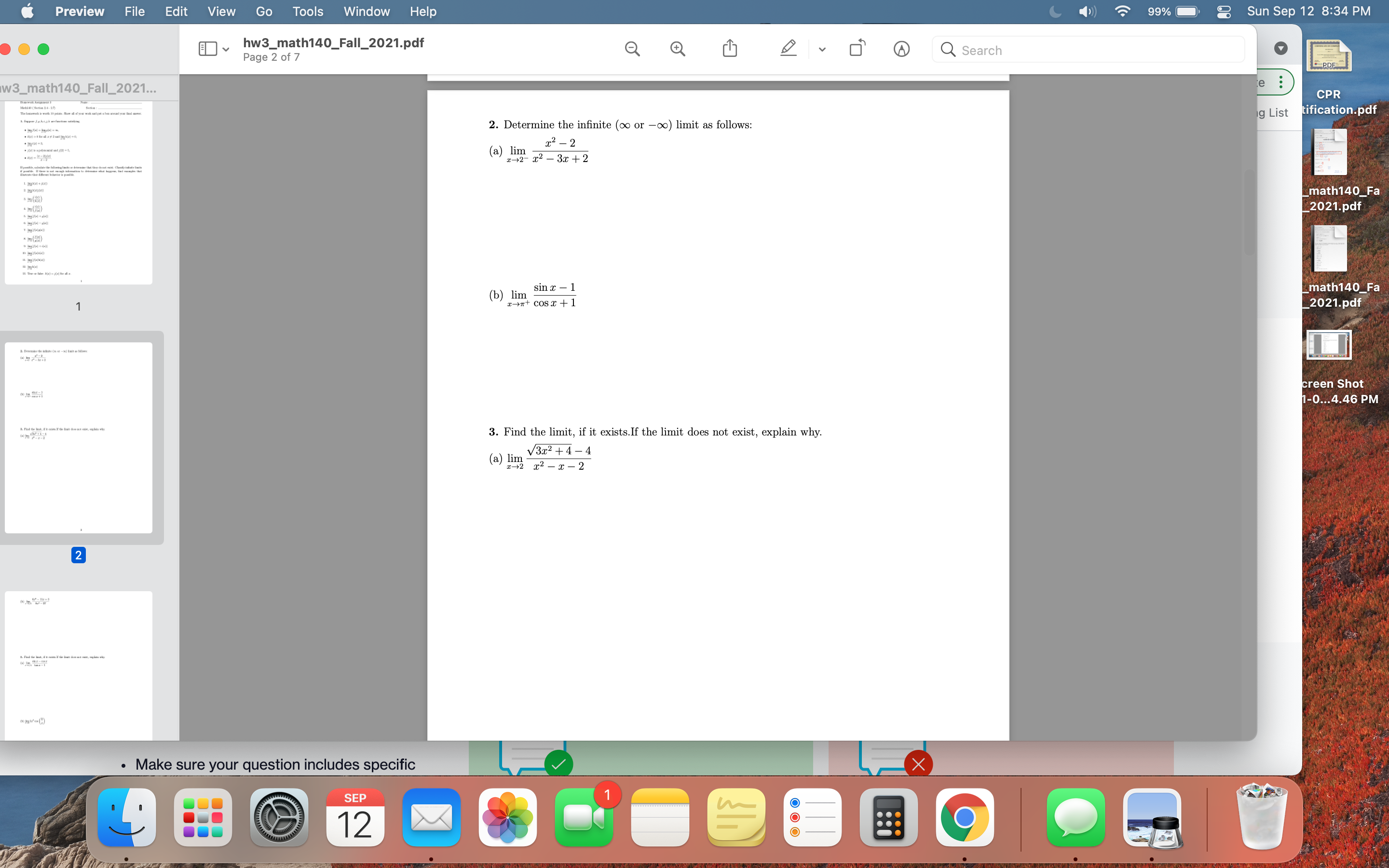Sep 12 8:34 PM hw3_math140_Fall_2021.pdf Page 1 of 7 Q 1 2