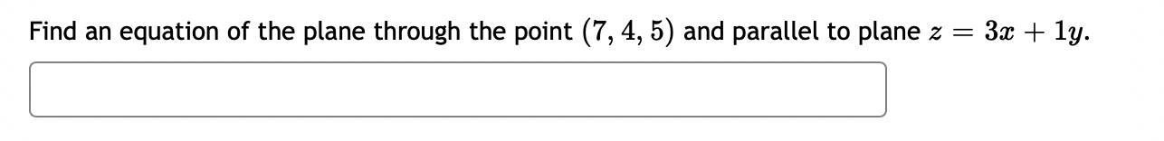 passes through the point P( 3, 1, 8). Find an equation for