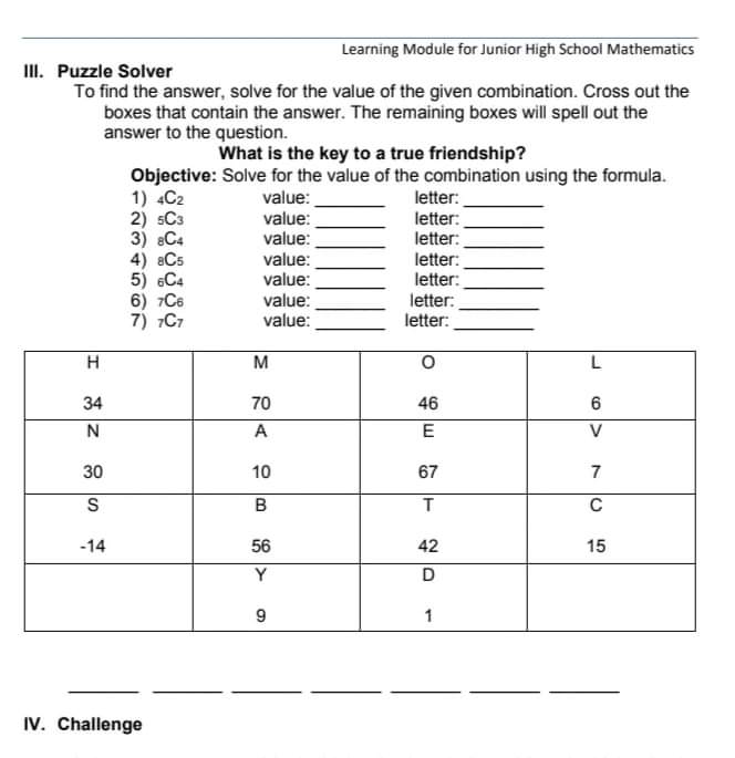 of items without regard to their order. . The number of combinations