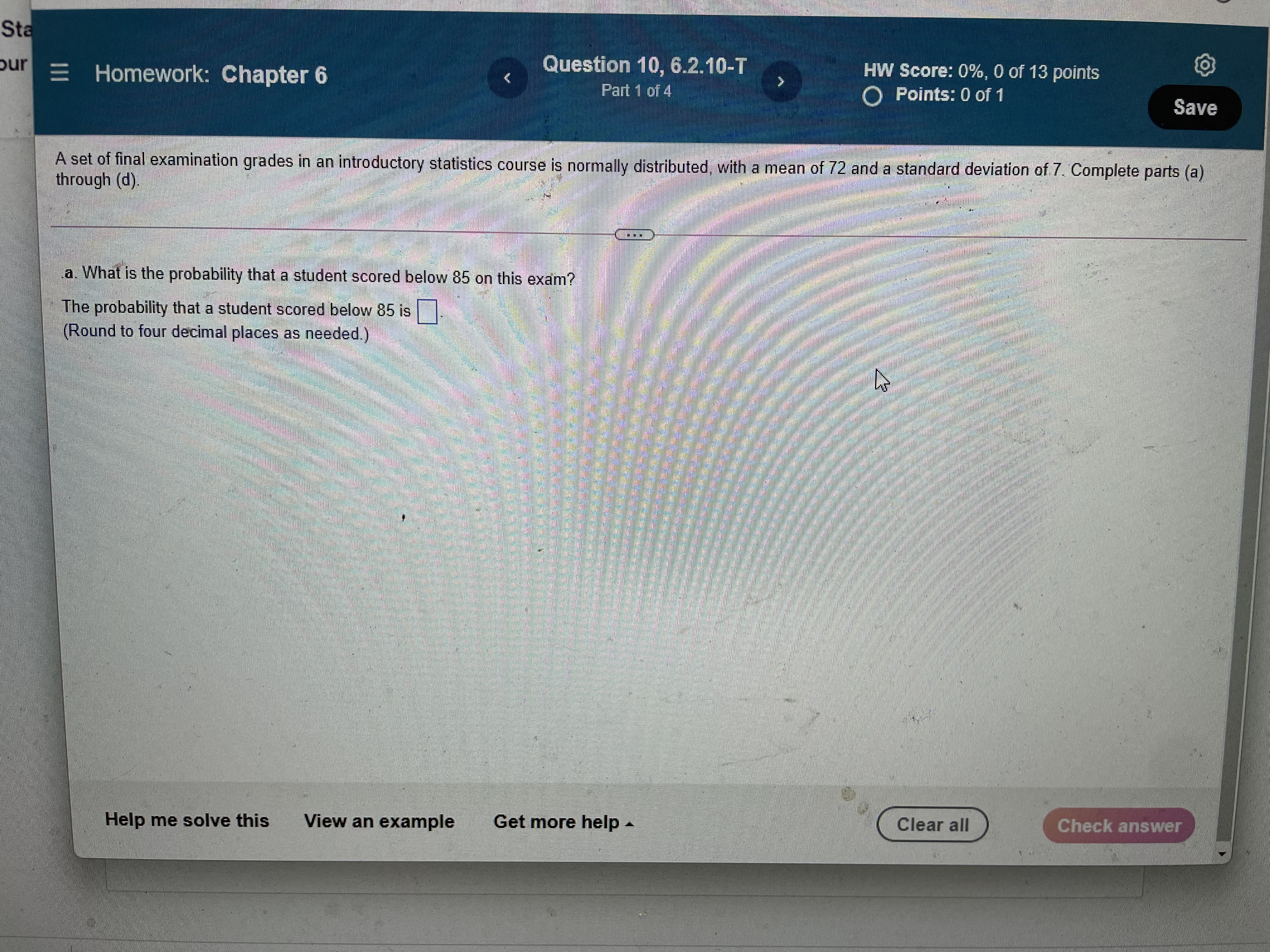 O Points: 0 of 1 Save A trucking company determined that the