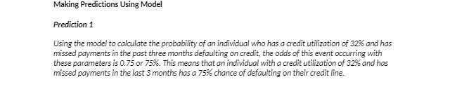  Making Predictions Using Model Prediction 1 Using the model to calculate