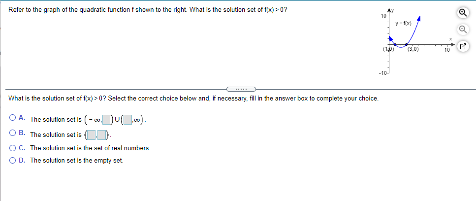 please solve Refer to the graph of the quadratic function f shown