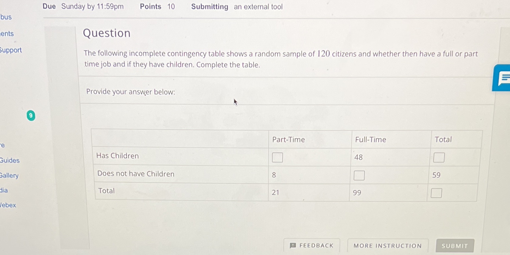  Due Sunday by 11:59pm Points 10 Submitting an external tool bus