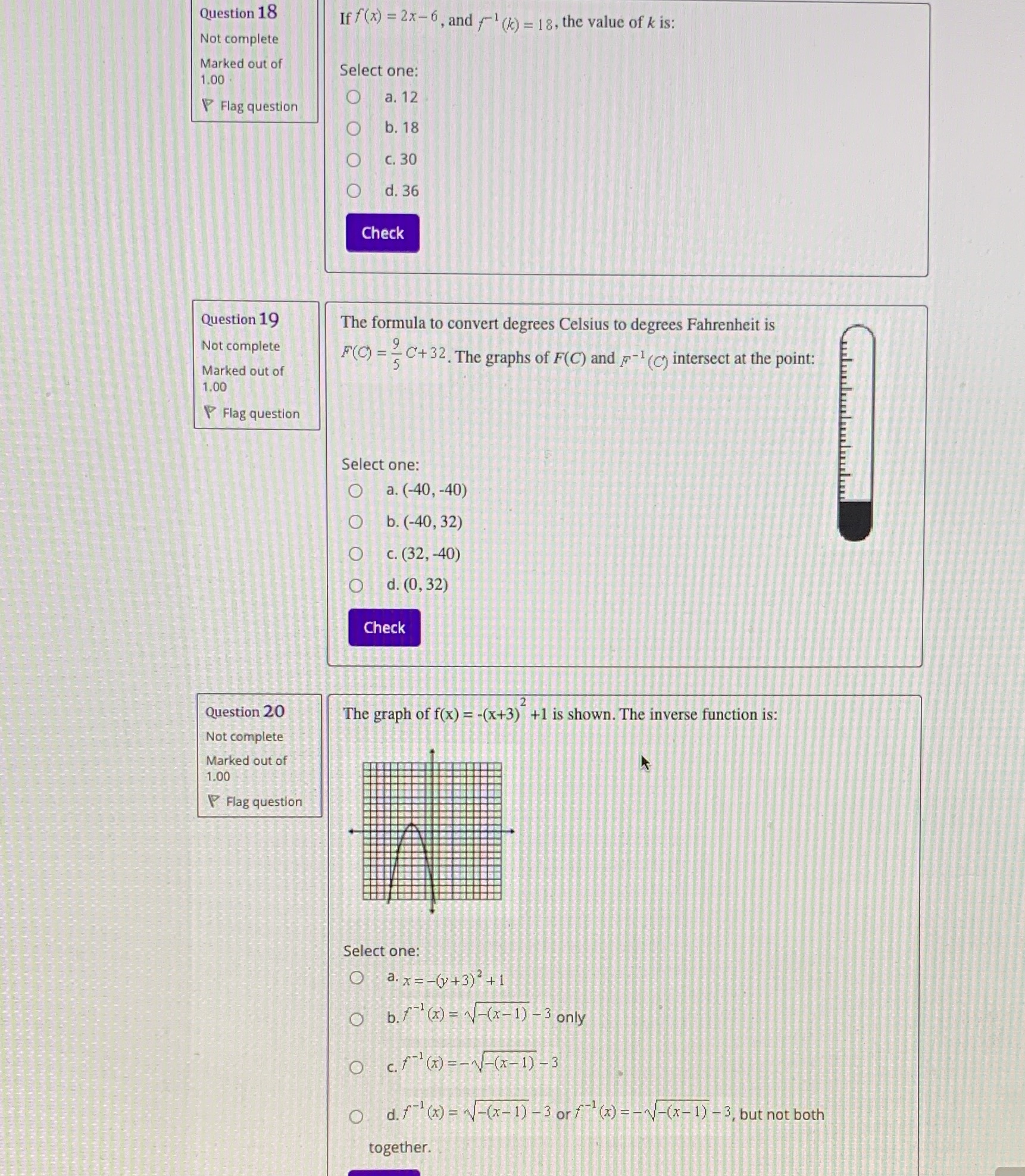  Question 18 If f(x) = 2x-6, and f ' (k) =