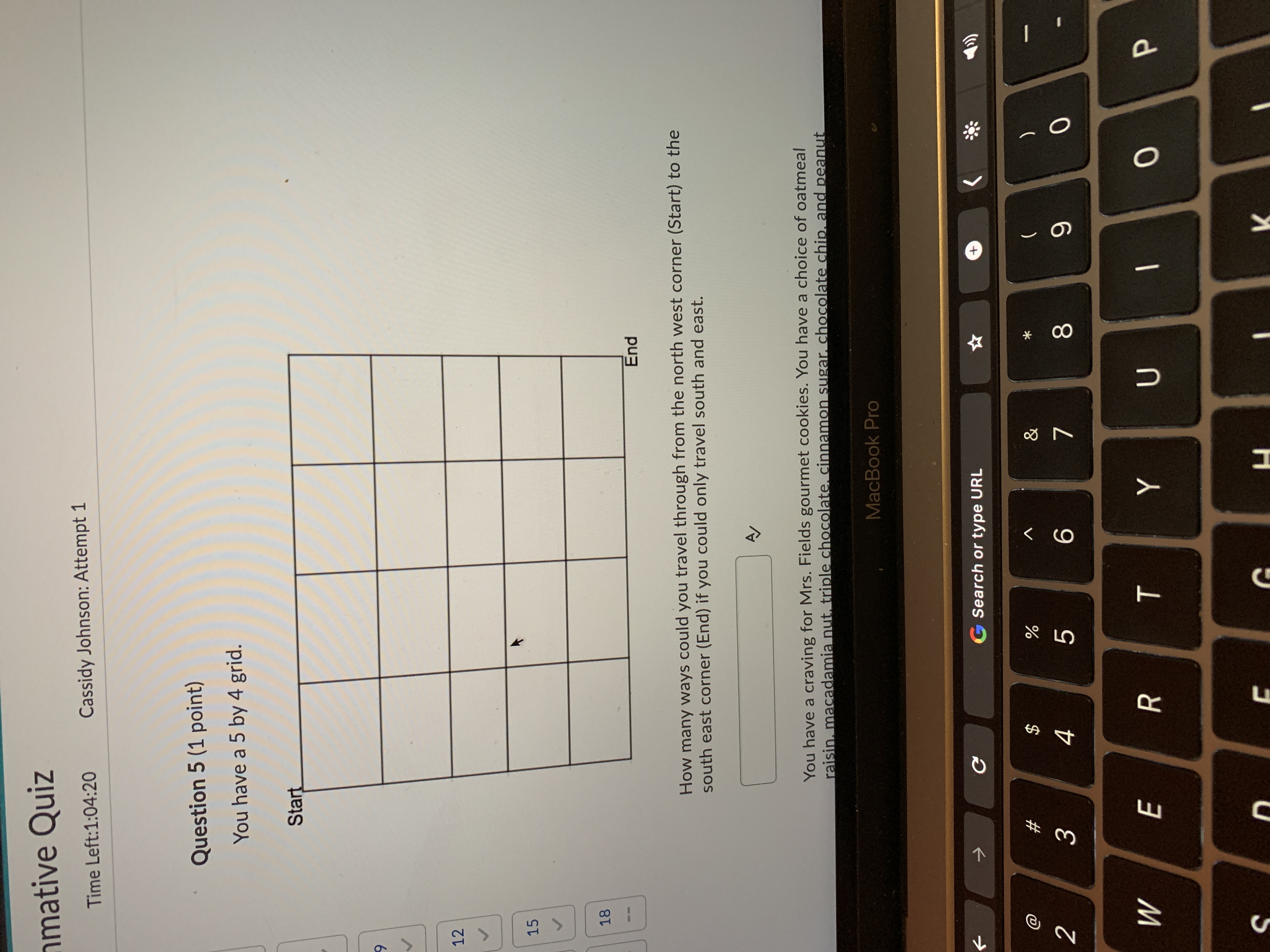 mative Quiz Time Left:1:04:20 Cassidy Johnson: Attempt 1 Question 5 (1
