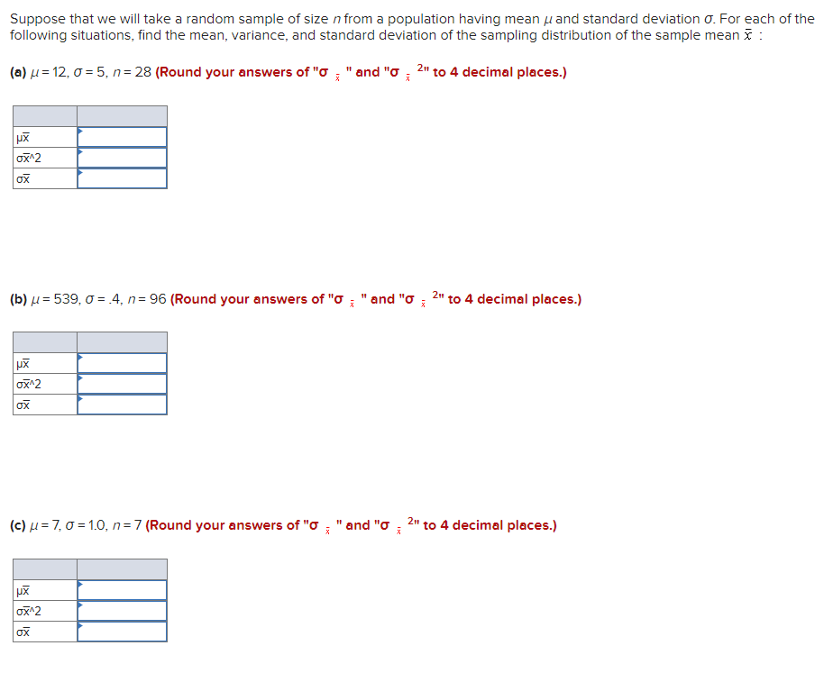  Suppose that we will take a random sample of size n