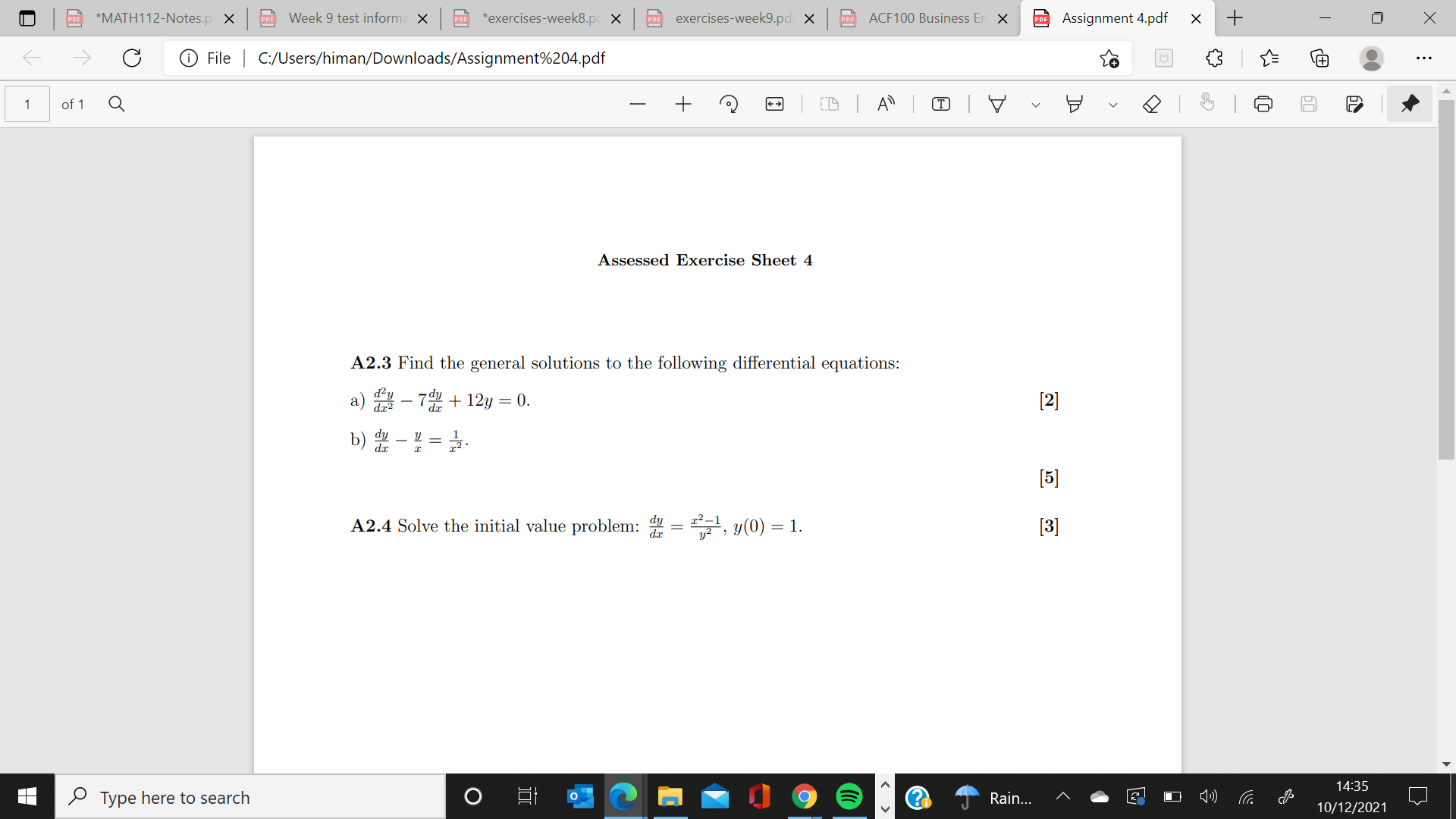 ODE *MATH112-Notes.p X PDE Week 9 test informe x P.BE *exercises-week8.pc