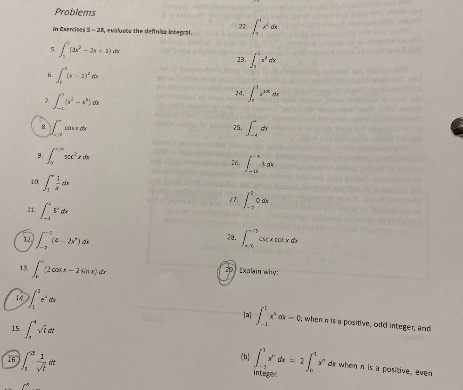 do number 29 please (only) Problems 22. x2 dx In Exercises 5
