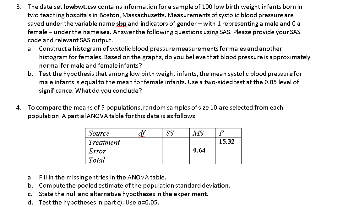 please state the null and alternative hypotheses, calculate the value of the
