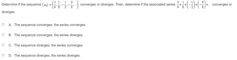 Determine if the sequence [a_} =13 g . H} converges or