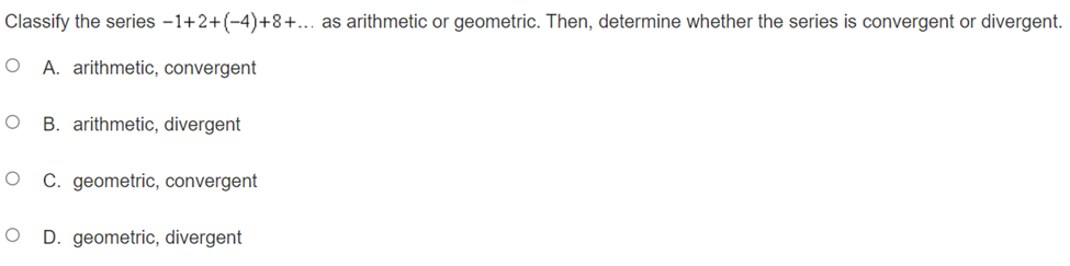 diverges. Then, determine if the associated series +%+[l]+[E] +... converges or 11