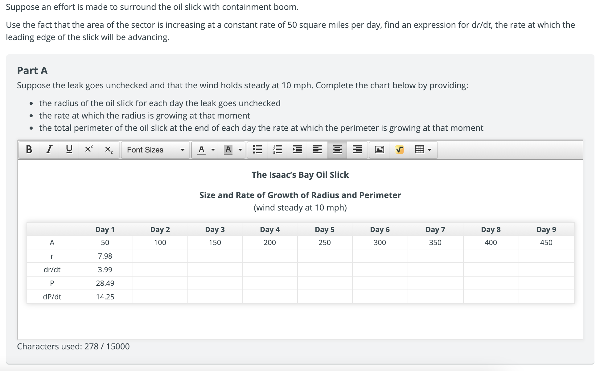 perimeter. I'll give helpful rating :) Advancing Oil Slick Because ofa recent