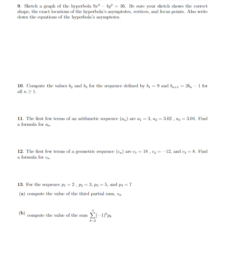 9. Skct,ch a graph of thc hyperbola 9J:2 36. Be. Sure your