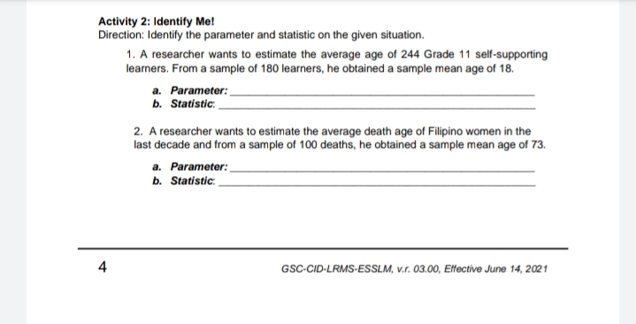 Need your help regarding this Activities. Activity 2: Identify Me! Direction: Identify